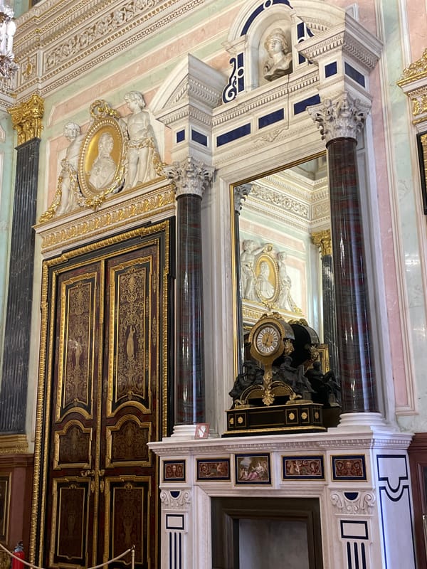 Ornate historical building interior documented by multiple witnesses