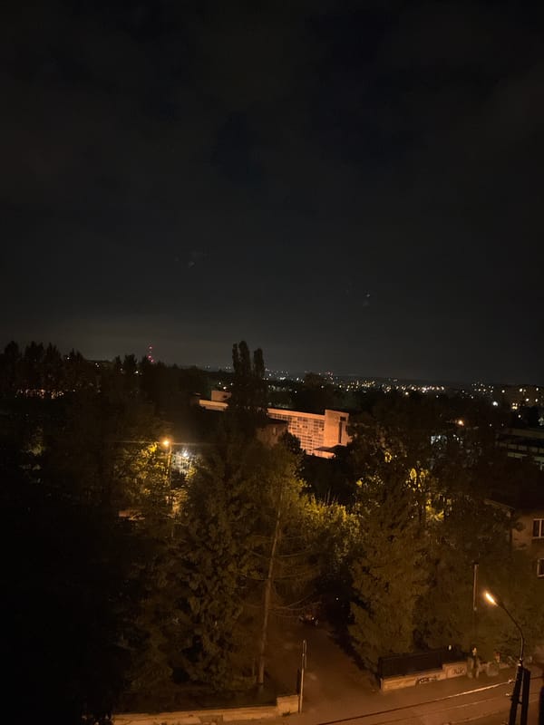 Witness documents nighttime cityscape over 10-minute observation period
