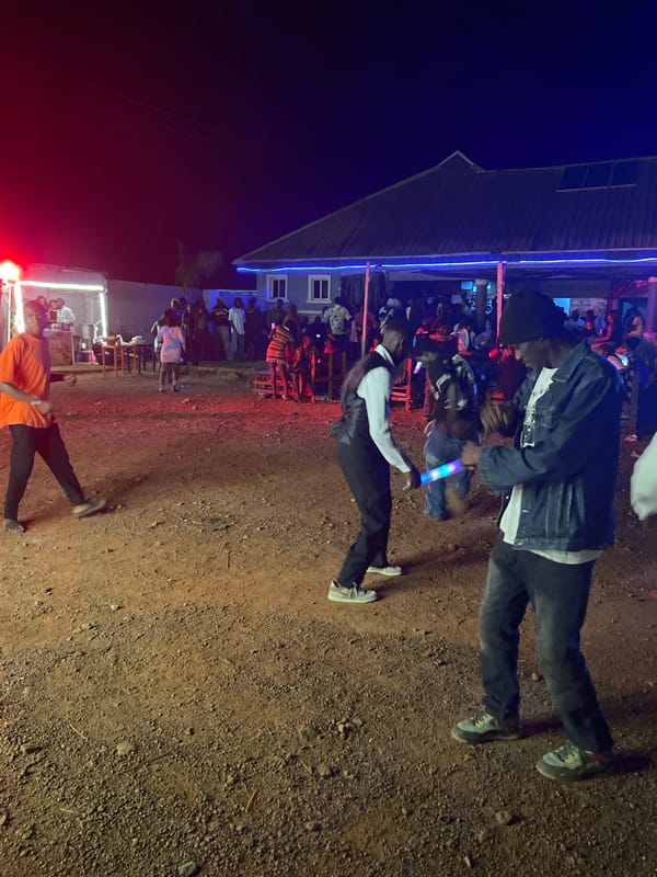 Late-night outdoor party lights up Durumi, Nigeria