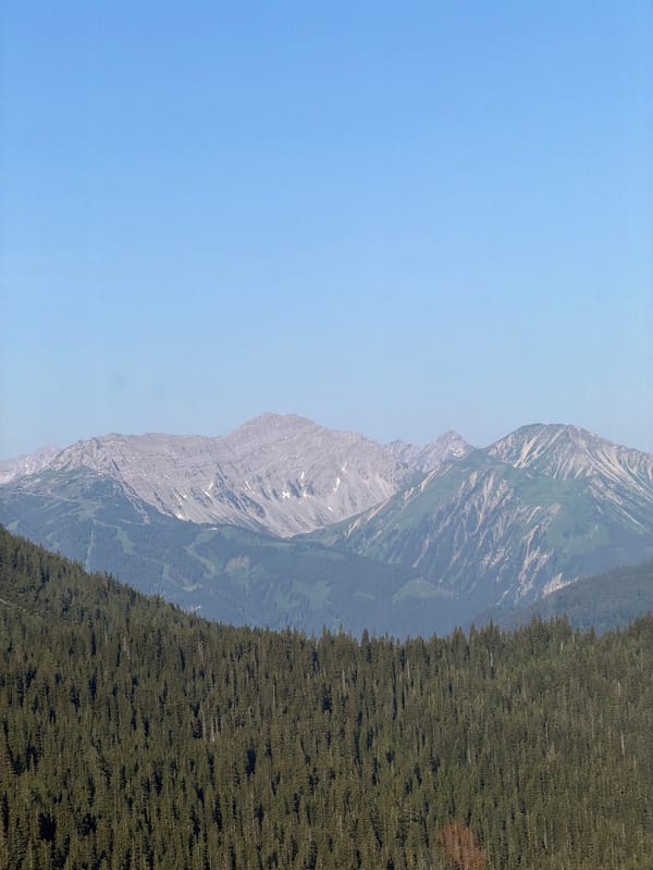 Alpine peaks and cable car infrastructure near Grainau on a clear morning