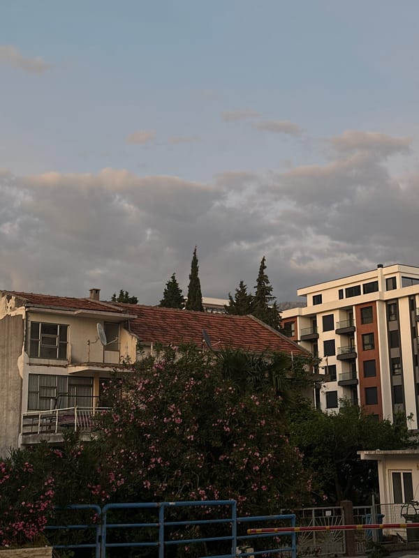 Residential view captured in Šušanj, Montenegro shows urban-nature blend
