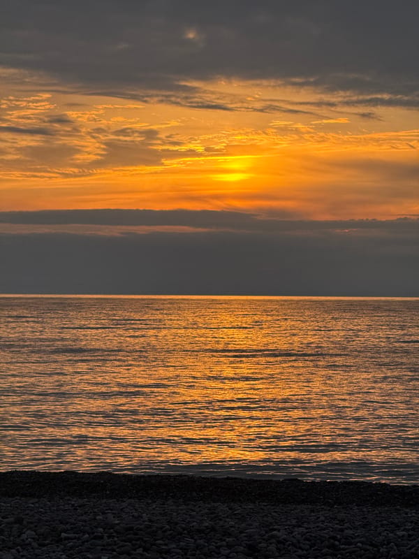 Sunset draws crowds to Black Sea beach in Batumi