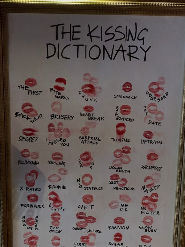 Lipstick kiss art display spotted in London