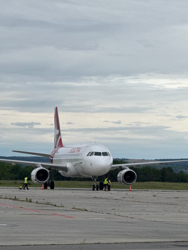Morning flight operations at Varna Airport, Bulgaria