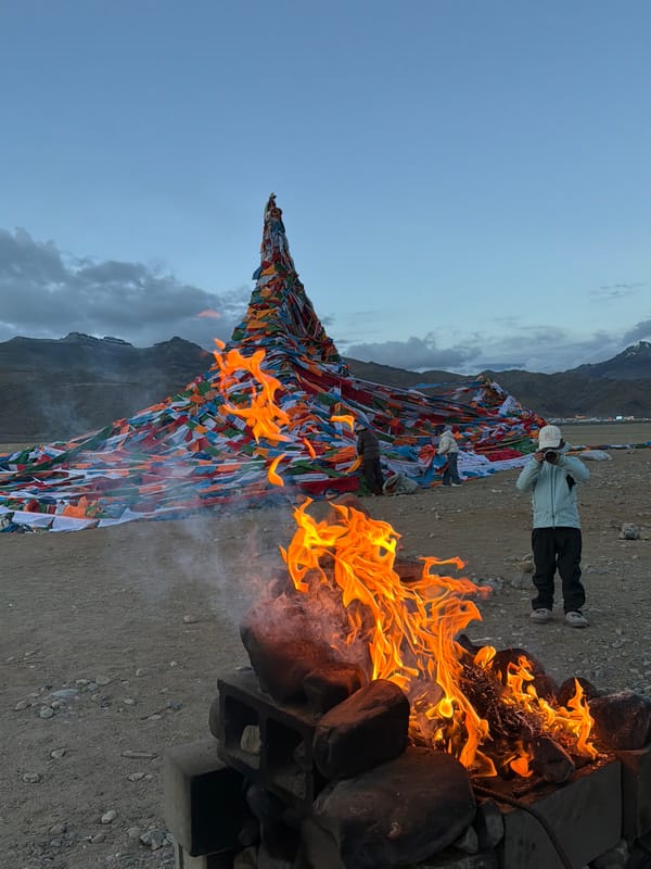 Tibetan prayer flags burned in ceremony in Parga, China