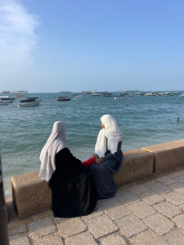 Quiet moments captured along Zanzibar waterfront from day to sunset