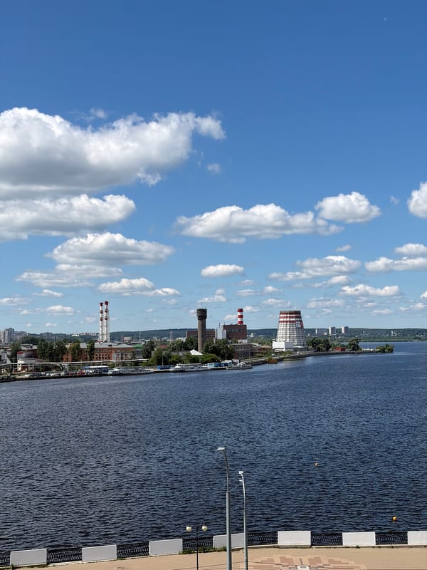 Morning walking tour documented across Izhevsk waterfront and landmarks