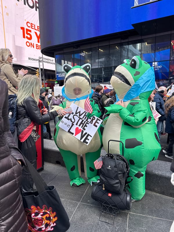 Dinosaur costume duo spotted in crowded Times Square