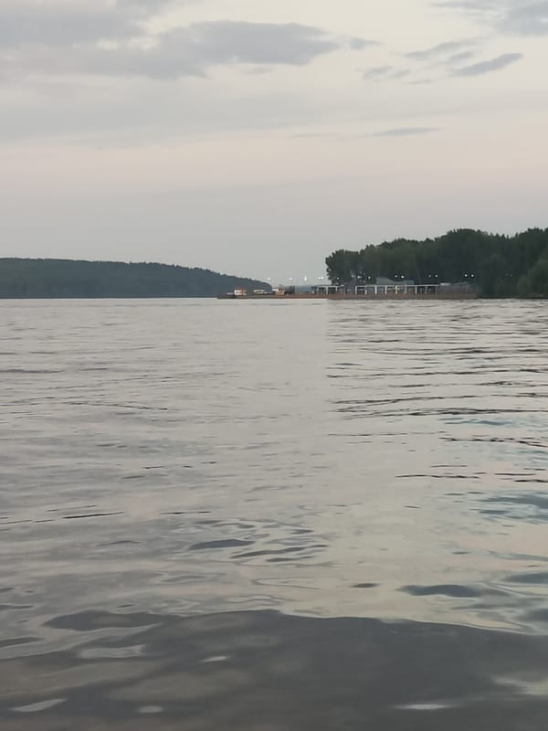 Evening boat ride through Russian waters at sunset