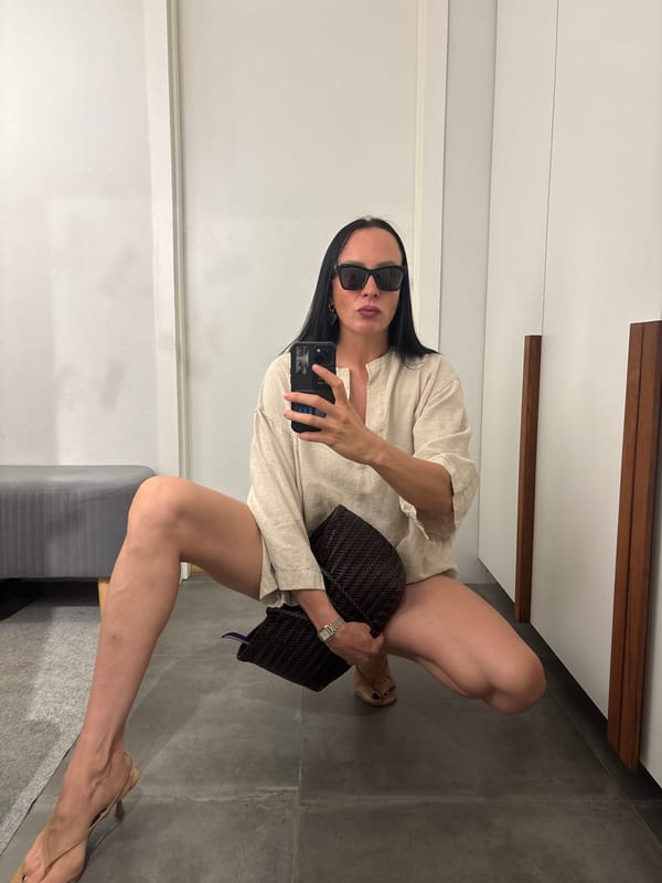 Woman Takes Multiple Selfies in Chaikovsky Dressing Rooms