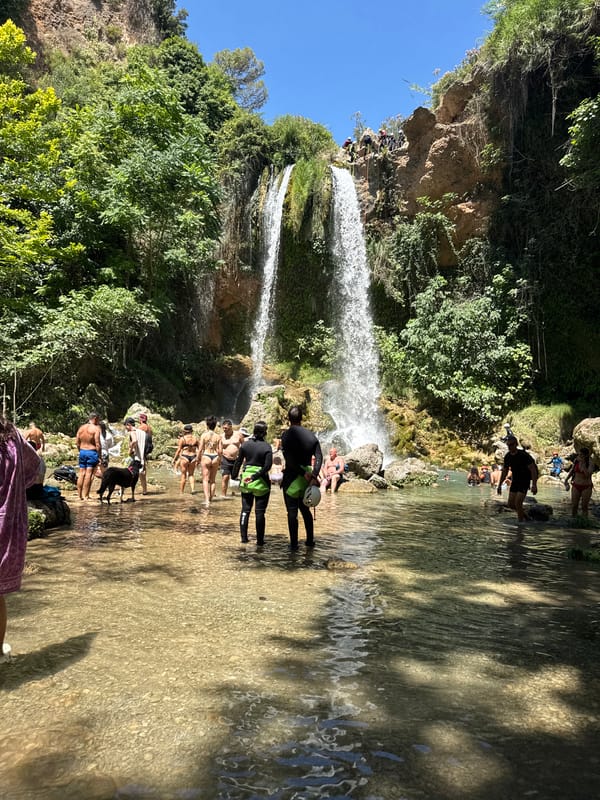 Swimming, rappelling, and hiking at Anna's natural waterfall