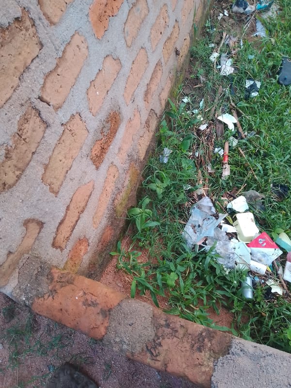 Jauro Yinu neighborhood: construction, flooding, and scattered daily life