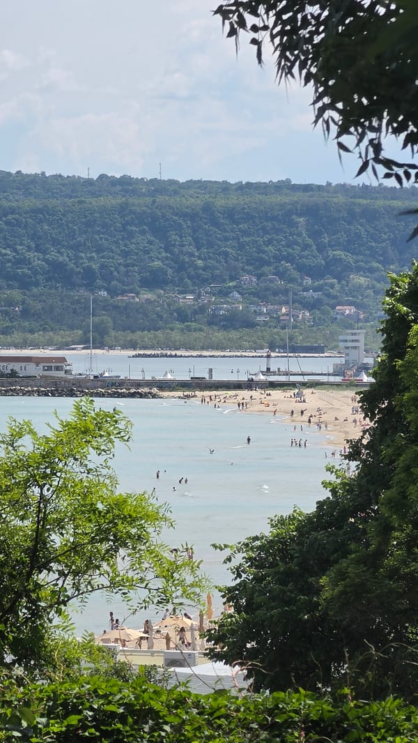 Coastal views captured from elevated position in Varna, Bulgaria