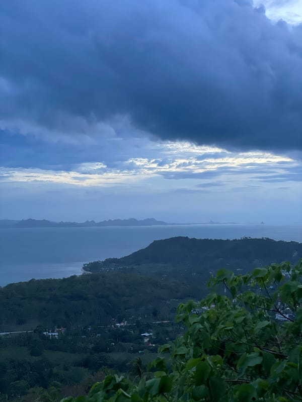 Overcast coastal view documented in Baan Thong Krut, Thailand