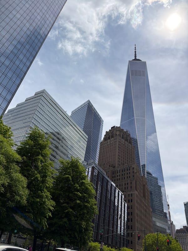 One World Trade Center photographed from street level in NYC