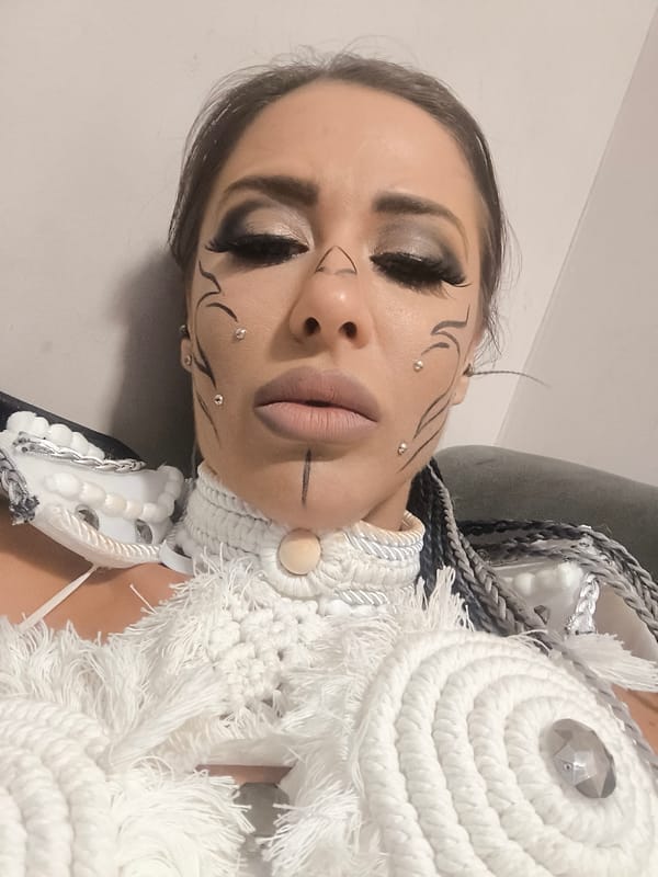 Elaborate costume makeup and styled looks up close