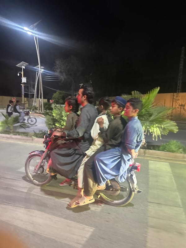 Five young men spotted sharing motorcycle in Quetta