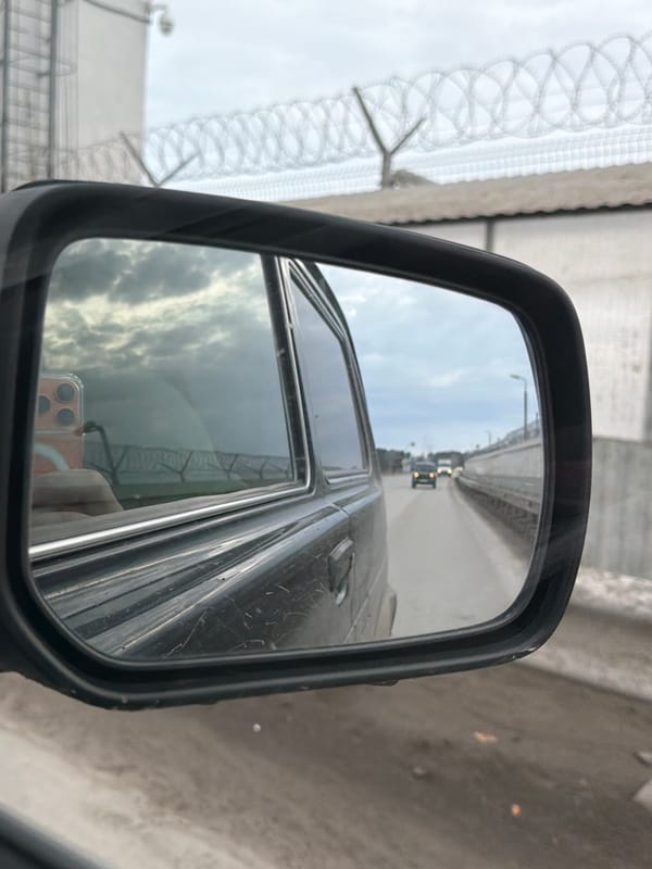 Early morning highway travel documented near Chaykovsky, Russia