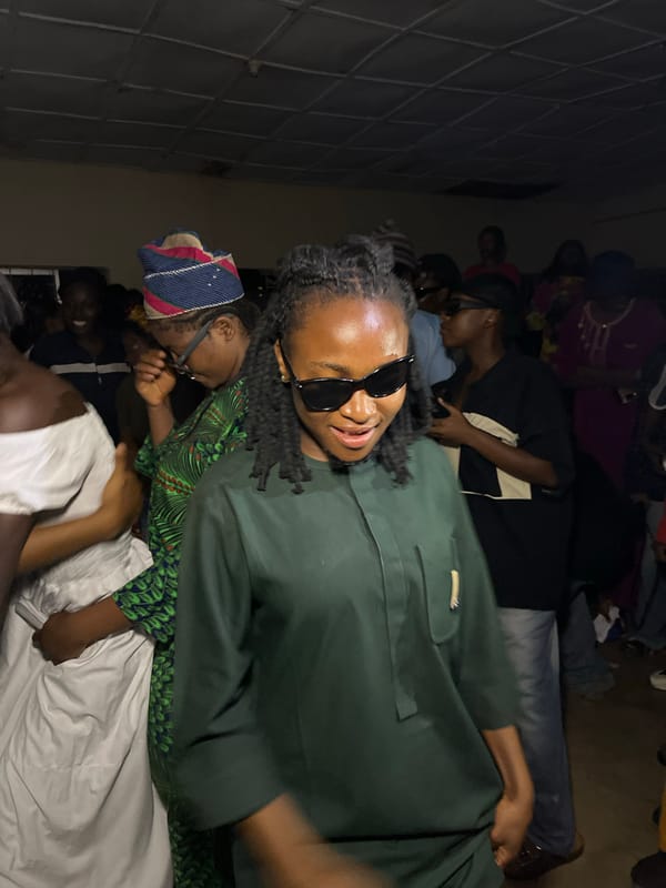 Lively indoor party in Jos, Nigeria, late evening