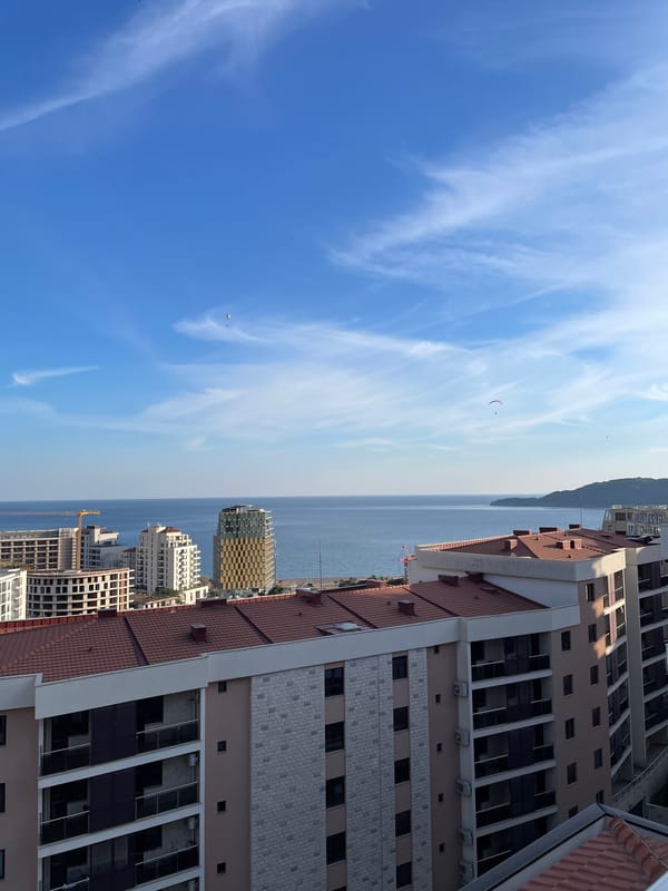 Coastal views captured in Boreti, Montenegro with construction activity
