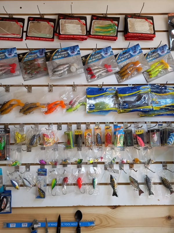 Fishing tackle shop inventory documented by witness