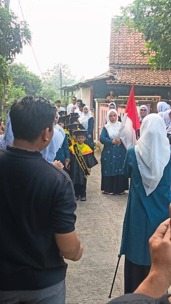 Early childhood graduation procession in Tigaraksa, Indonesia