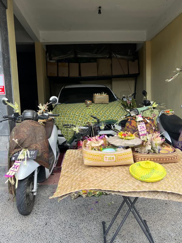 Honda scooter spotted outside building in Ubud District