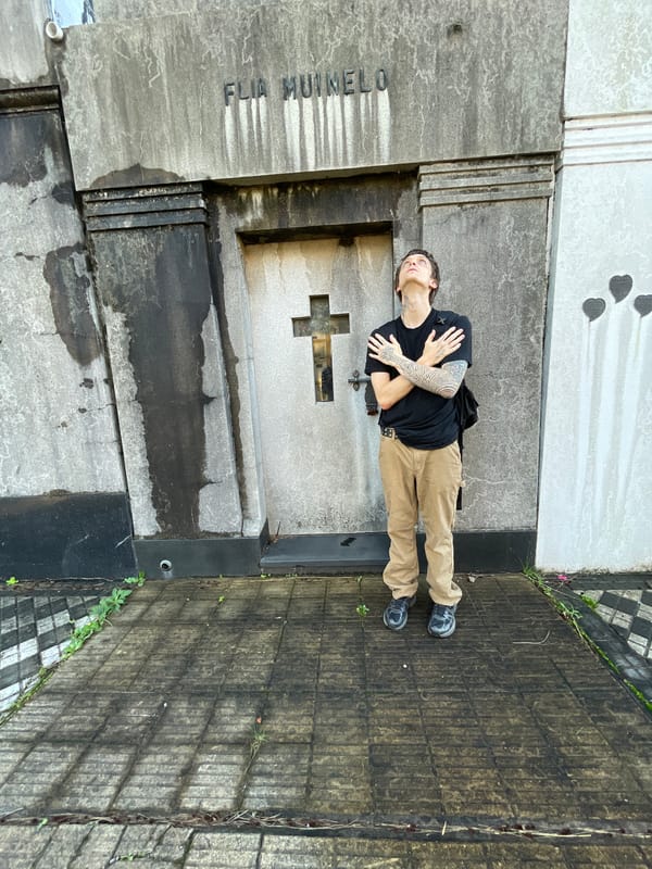 Person filmed lying on cemetery crypt in Olivos