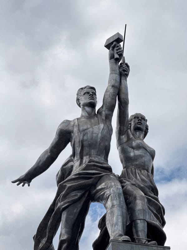 Moscow monument and residential building photographed by witness