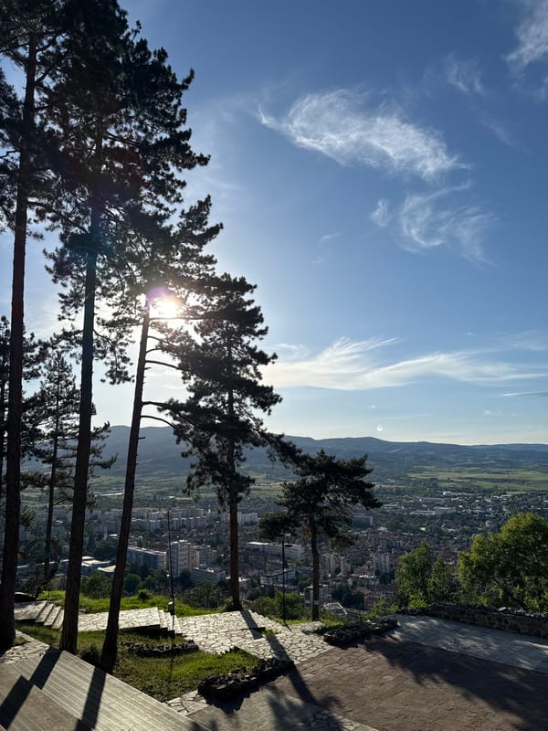 Scenic overlook view documented in Kyustendil, Bulgaria