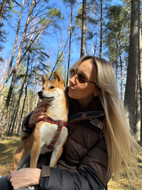Woman with Shiba Inu dog spotted in Carnikava woods