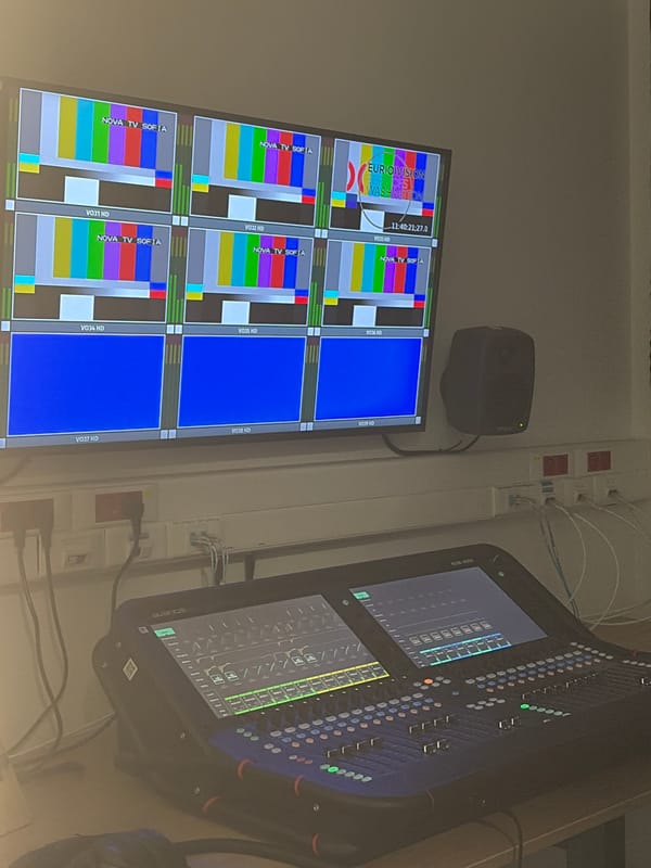Broadcasting control room operations documented at Nova TV Sofia