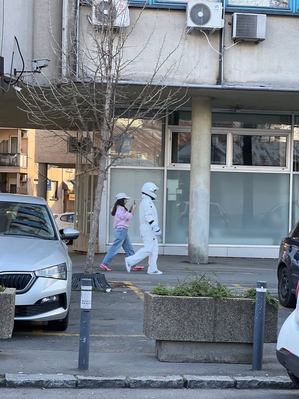 Spacesuit-clad person spotted walking Belgrade streets