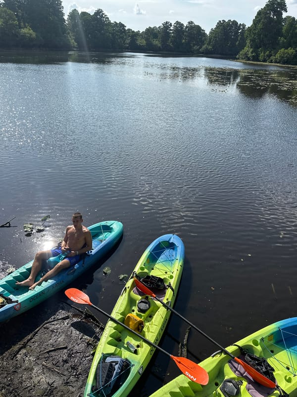 Evening kayaking session documented at Tampa waterfront location