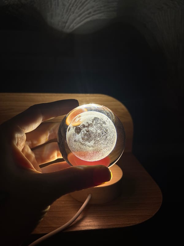 Cozy evening in: cat naps, glass spheres, and low-light selfies