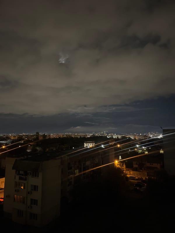Night photography session documents Sofia skyline and Orthodox church