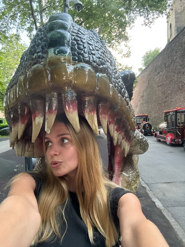 Hanging out at Kalemegdan's dinosaur park in Belgrade
