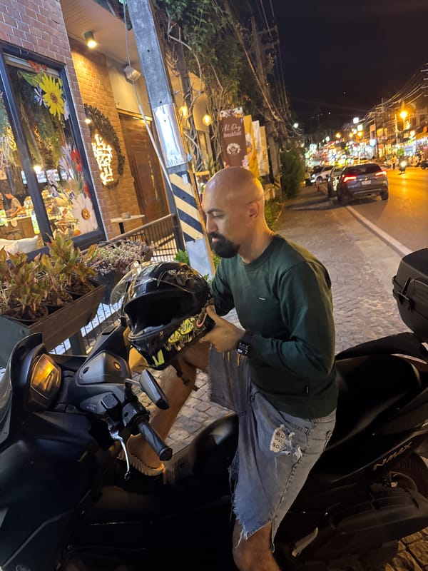 Quick café stop and scooter night out in Ko Samui