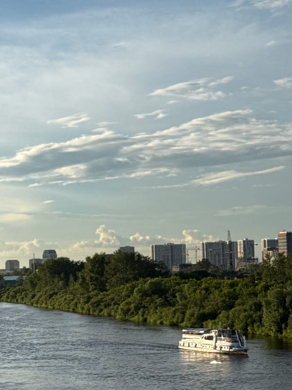 Tyumen's Tura River embankment on a summer afternoon