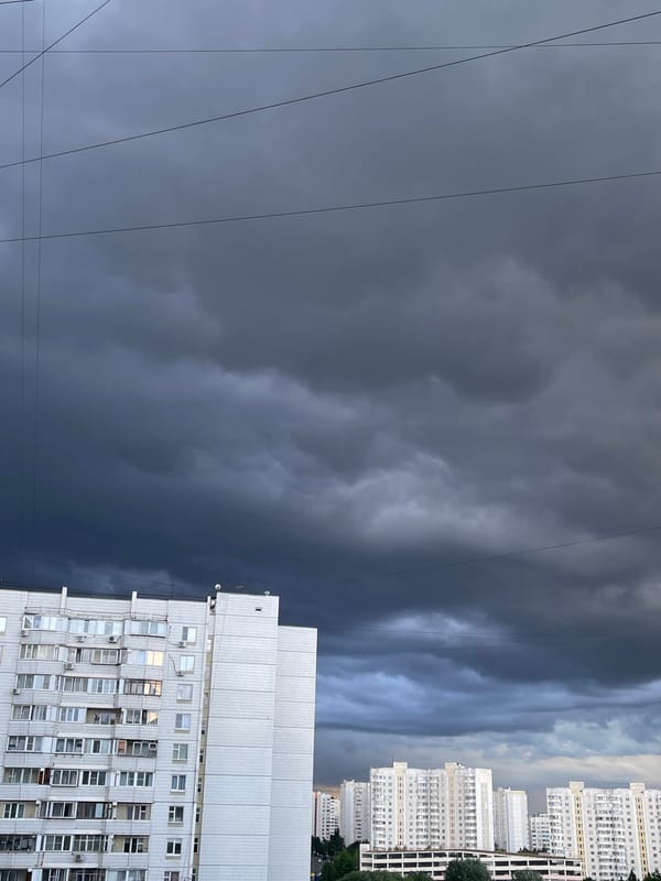 Storm clouds gather over Moscow residential district
