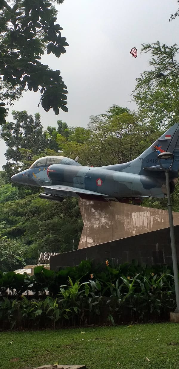 A-4 Skyhawk aircraft monument observed in South Jakarta park