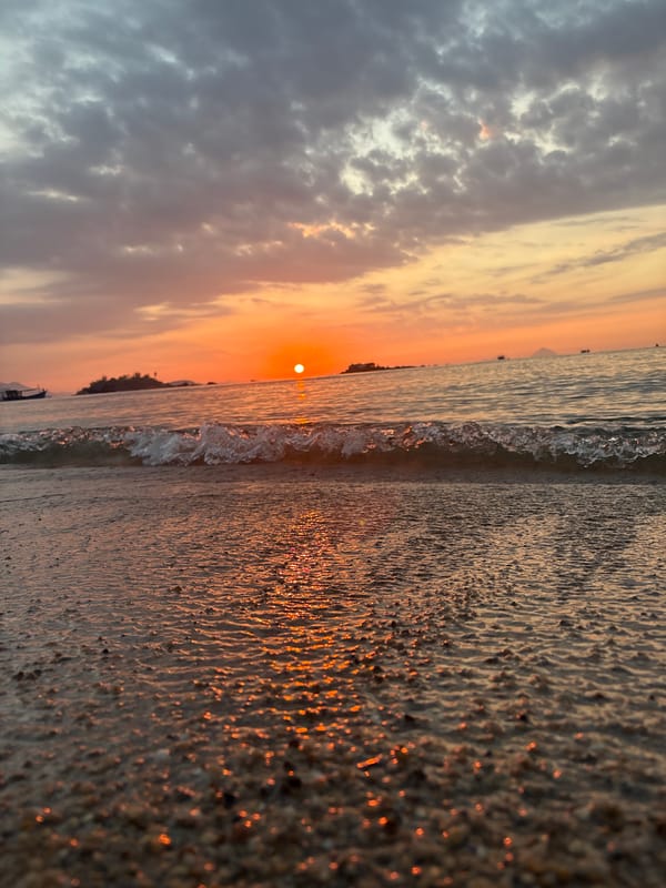 Golden sunset over the Nha Trang coastline