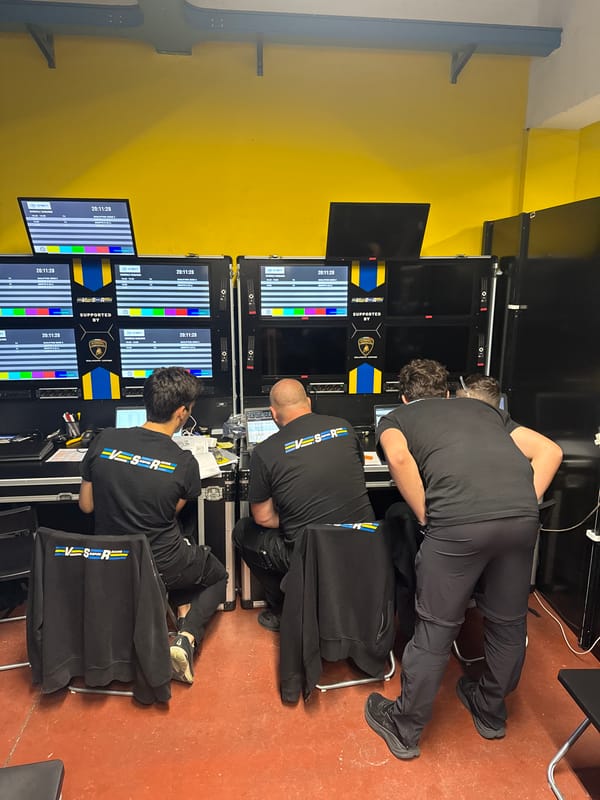 Racing team monitors operations at Campagnano di Roma facility