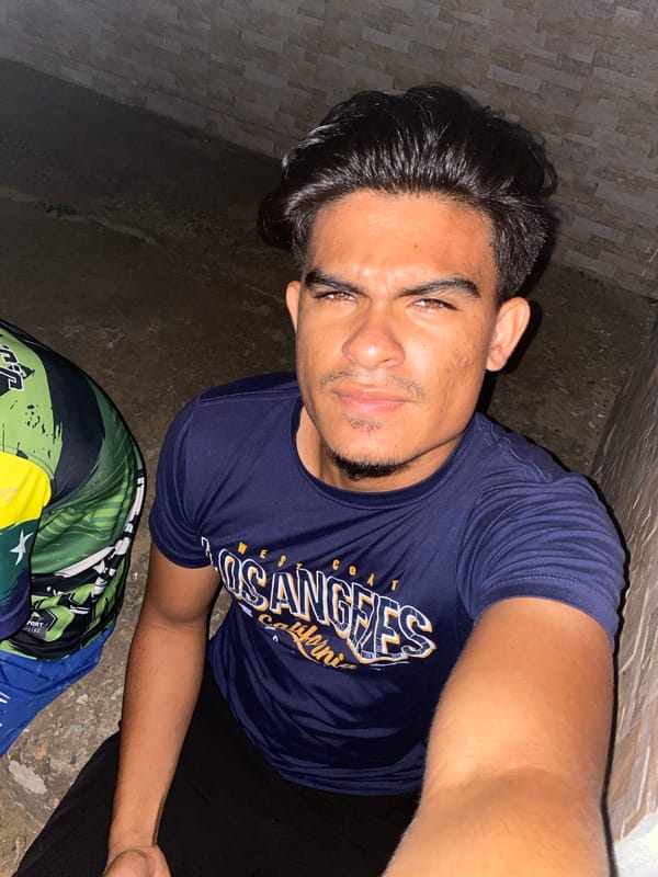 Man takes casual selfie in Juan Griego, Venezuela