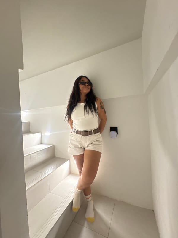 Casual photo session on a modern staircase in North Kuta, Bali