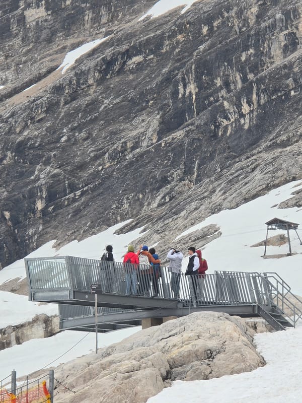 Visitor documents scenes at Zugspitze peak during midday tour