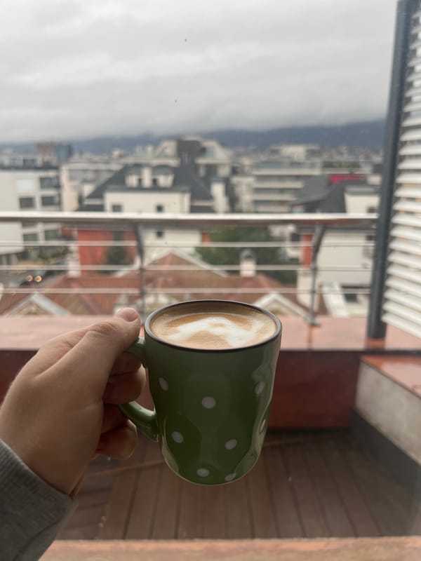 Morning coffee with latte art captured in Sofia