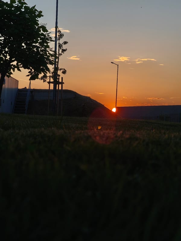 Sunset documented over Benkovski, Bulgaria landscape