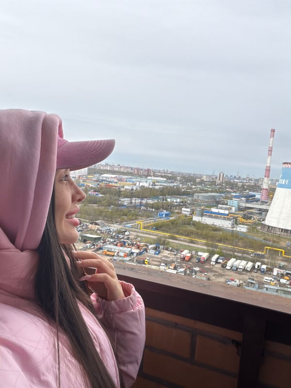 Morning observations from Saint Petersburg high-rise overlook industrial cityscape