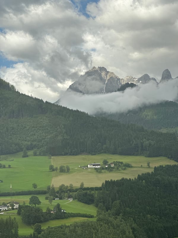 Cloudy alpine scenery around Bischofshofen, Austria